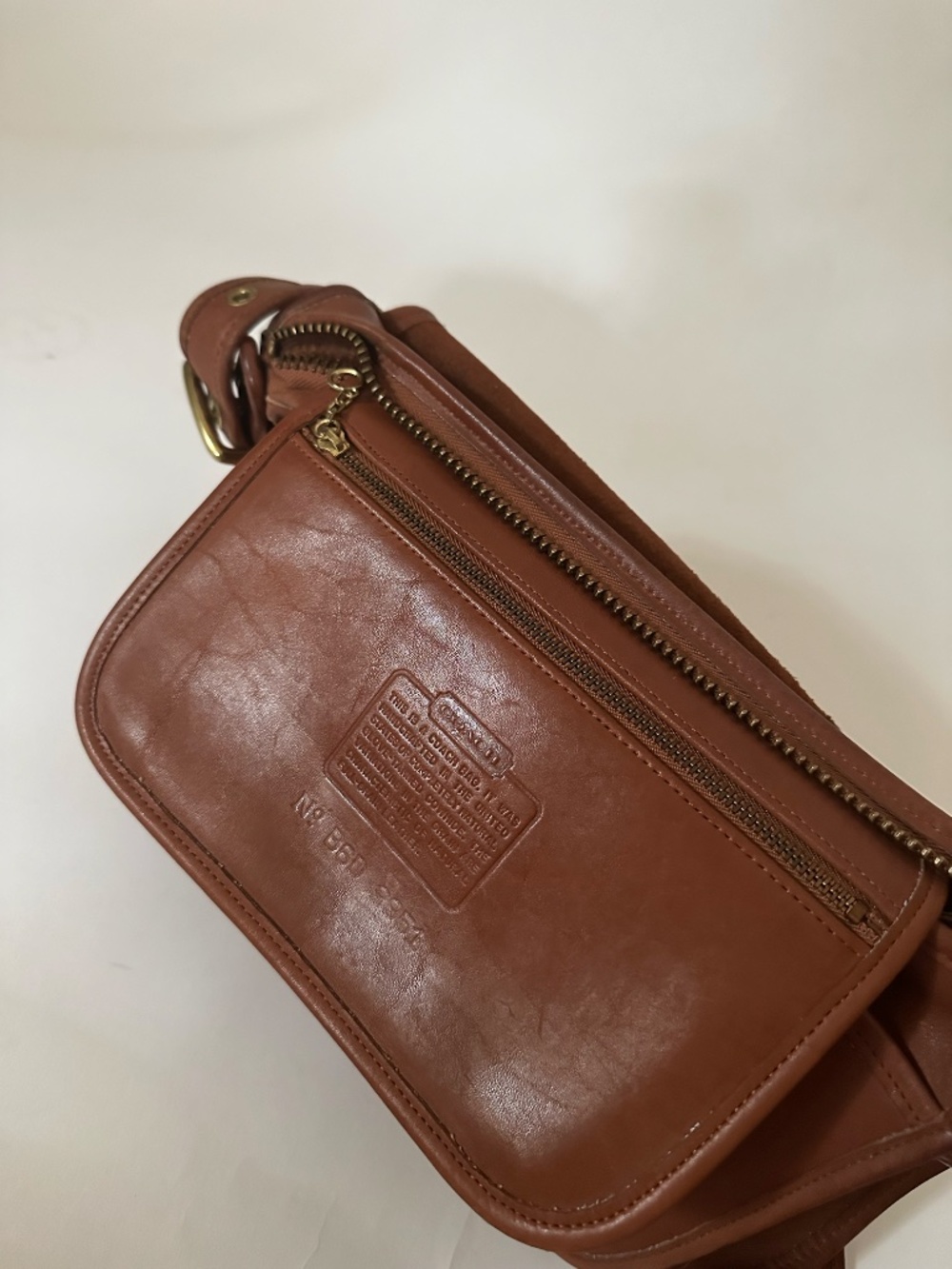 Vintage Coach Saddle Bag Style 9891 British Tan Leather Crossbody Purse - Picture 5 of 10